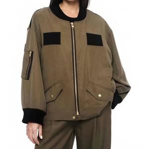 NEW SMYTHE oversized bomber jacket in canteen